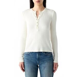 NEW AMO lottie long sleeve top in bone